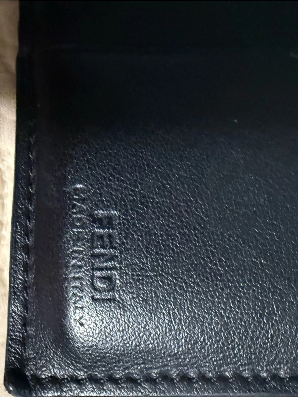 Fendi “Roma” Black Leather Wallet with Gold & Pink Accents!